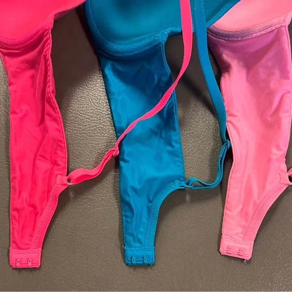 Set of 3 Victoria’s Secret Pinks and Blue Women's Bra Set Lined Demi 36B - Picture 9 of 10